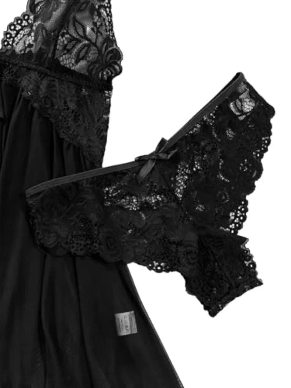 BRAND NEW Sexy Open Front Closure Floral Lace Mesh Sheer Babydoll Lingerie Dress